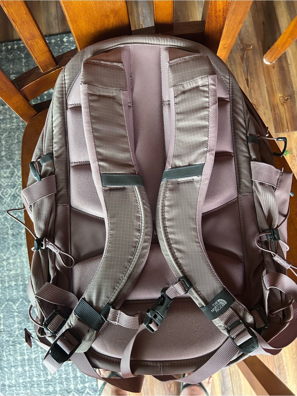 The North Face Pink and Cream Patterned Backpack - Picture 7 of 8